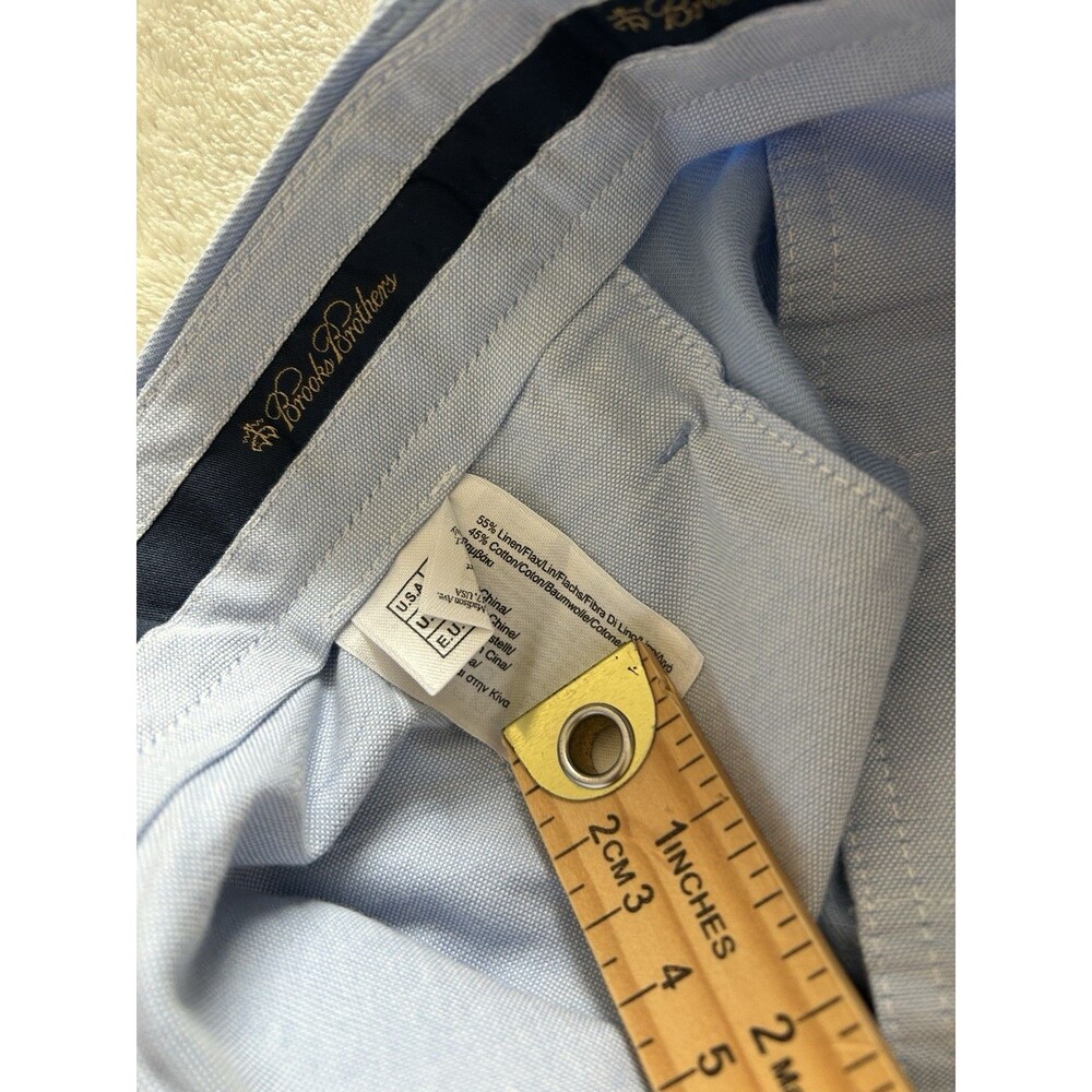 Brooks Brother Mens Shorts Size 38 Linen Blend Coastal Hamptons Cruise Novelty - Picture 9 of 10